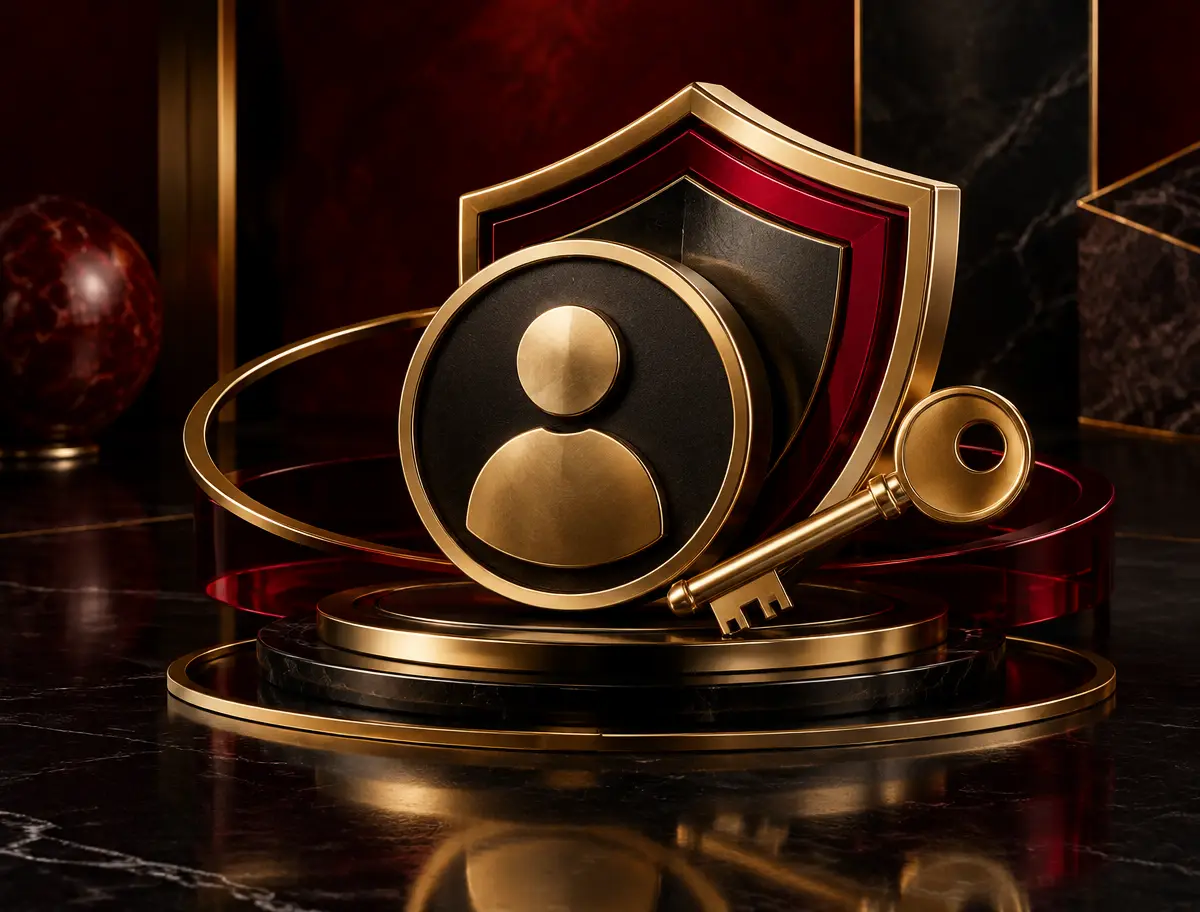 Profile token protected by a shield and key